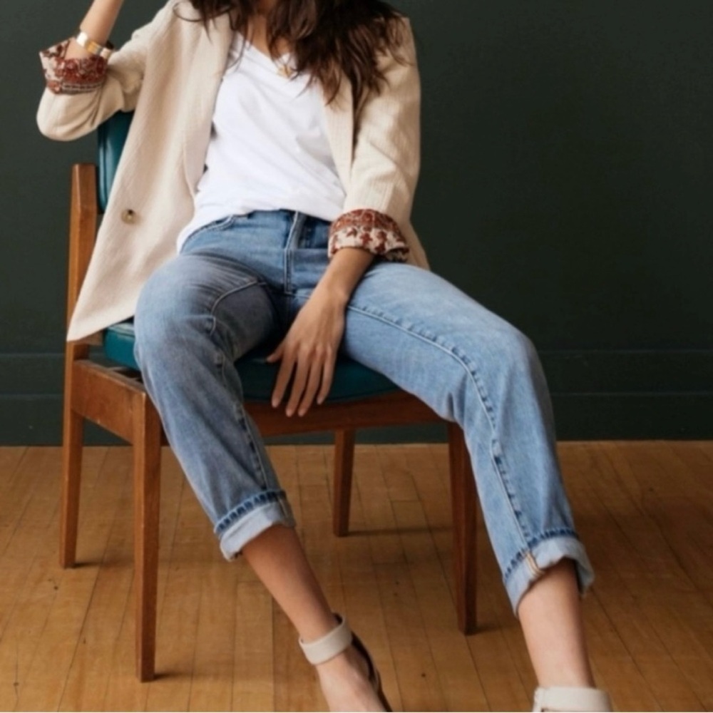 Free People Rowan Cotton Blazer in Ecru - Picture 4 of 14